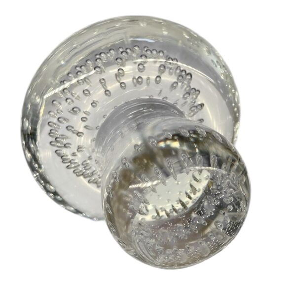 Vintage Viking Art Glass Controlled Bubble Mid Century Mushroom Paperweight - Picture 2 of 3